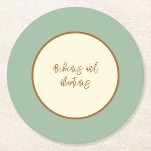 Modern Retro Chilli Lime Round Paper Coaster