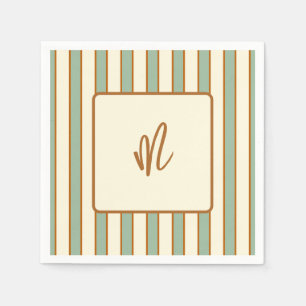 Modern Retro Chilli Lime Stripe Napkin
