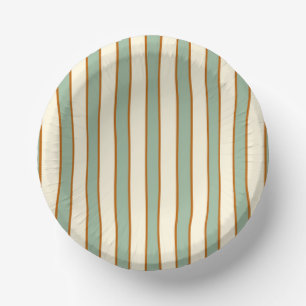 Modern Retro Chilli Lime Stripe Paper Plate