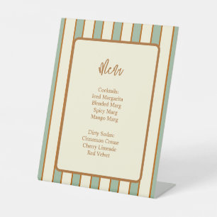 Modern Retro Chilli Lime Stripe Pedestal Sign