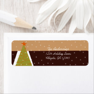Modern Retro Christmas Tree Return Address