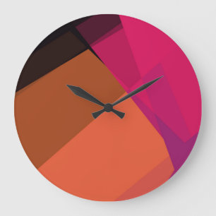 Modern Retro Colors Geometric #22 Large Clock