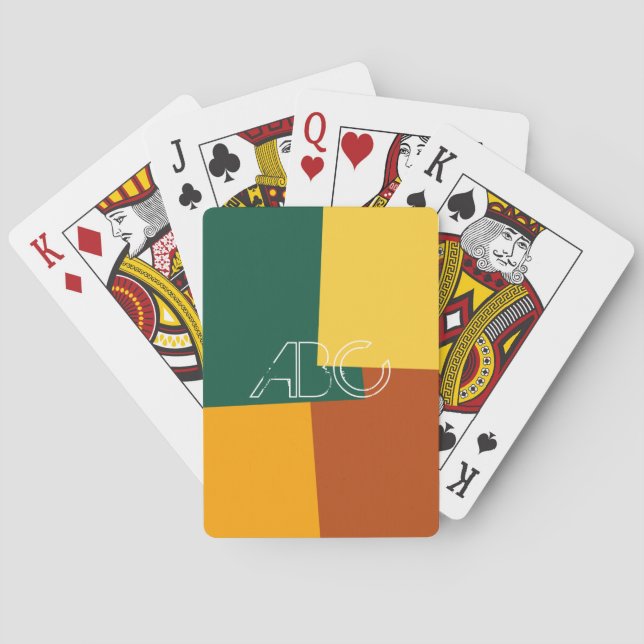 Modern Retro Colour Geometric Pattern #10 Playing Cards (Back)