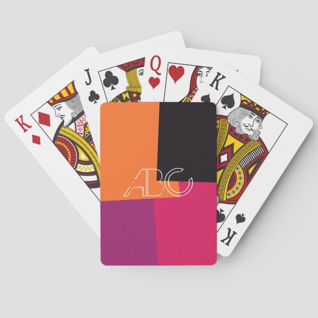 Modern Retro Colour Geometric Pattern #9 Playing Cards (Back)