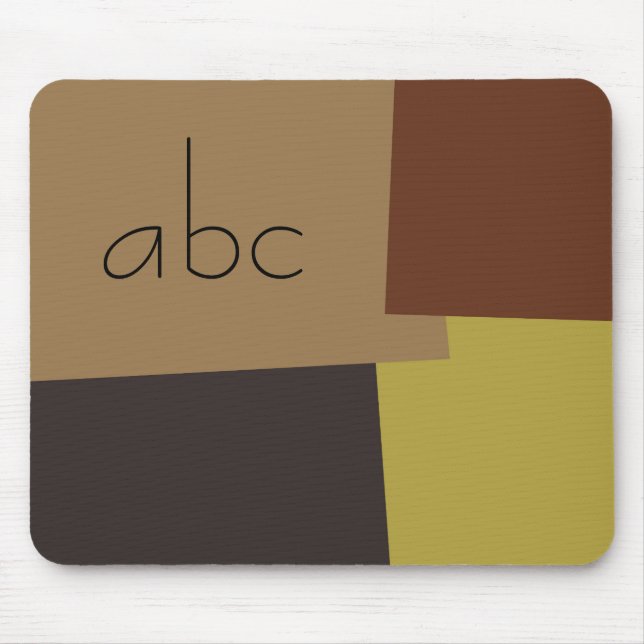 Modern Retro Colour Geometric Pattern Monogram #16 Mouse Mat (Front)