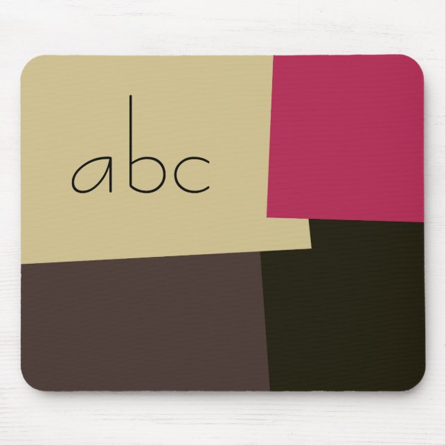 Modern Retro Colour Geometric Pattern Monogram #2 Mouse Mat (Front)