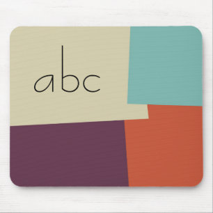 Modern Retro Colour Geometric Pattern Monogram #7 Mouse Mat