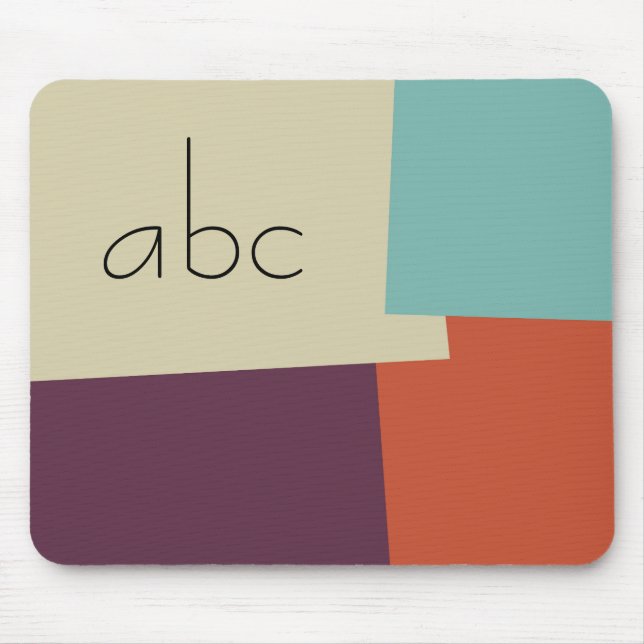 Modern Retro Colour Geometric Pattern Monogram #7 Mouse Mat (Front)