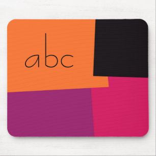 Modern Retro Colour Geometric Pattern Monogram #9 Mouse Mat