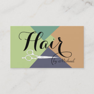 Modern Retro Colour Hair Stylist #4 Business Card