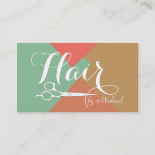 Modern Retro Colour Hair Stylist #8 Business Card