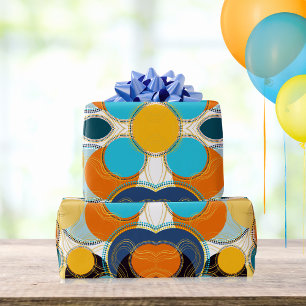 Modern Retro Colourful Fun Geometric Abstract Wrapping Paper