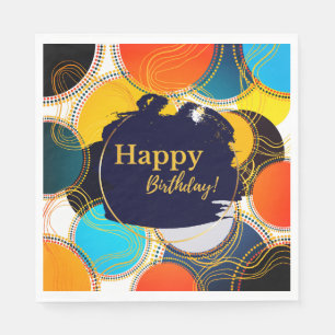 Modern Retro Colourful Geometric Abstract Party Napkin