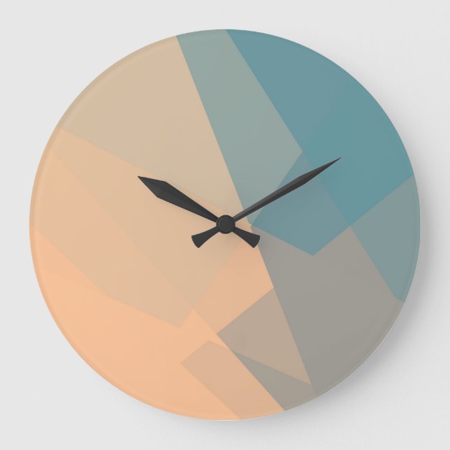 Modern Retro Colours Geometric #20 Large Clock (Front)