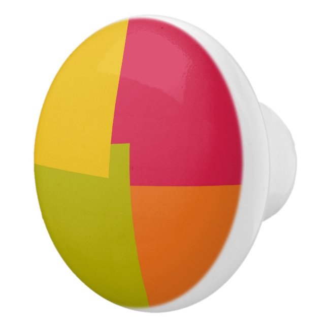 Modern Retro Colours Geometric #2 Ceramic Knob (Right)