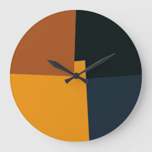 Modern Retro Colours Geometric #32 Large Clock