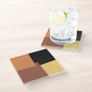 Modern Retro Colours Geometric #35 Glass Coaster