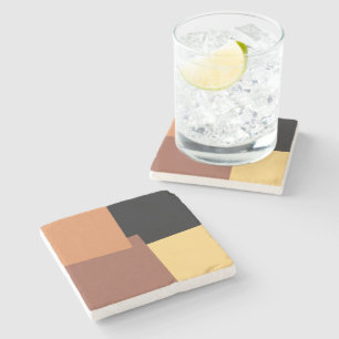 Modern Retro Colours Geometric #35 Stone Coaster