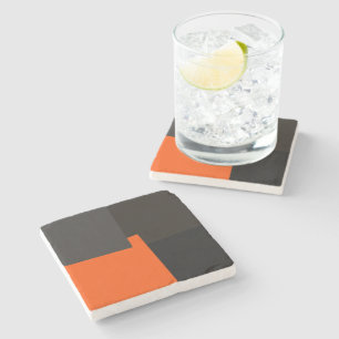 Modern Retro Colours Geometric #38 Stone Coaster