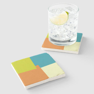 Modern Retro Colours Geometric #40 Stone Coaster