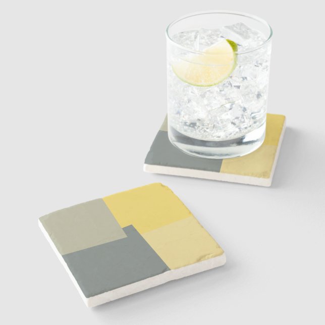 Modern Retro Colours Geometric #5 Stone Coaster (Side)