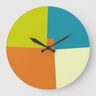 Modern Retro Colours Geometric Large Clock