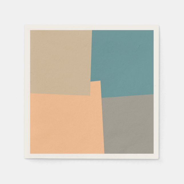 Modern Retro Colours Geometric Napkin (Front)