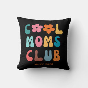 Modern Retro Cool moms club Vintage Groovy Daisy Cushion