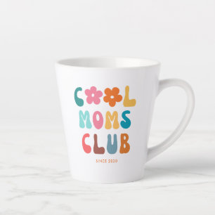 Modern Retro Cool moms club Vintage Groovy Daisy Latte Mug