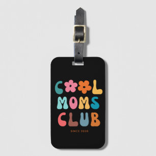 Modern Retro Cool moms club Vintage Groovy Luggage Tag