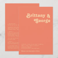 Modern Retro | Coral All In One Wedding