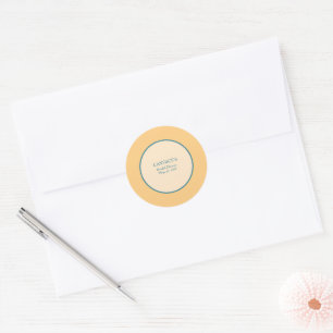 Modern Retro Coral and Green Classic Round Sticker