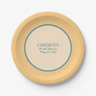 Modern Retro Coral and Green  Paper Plate