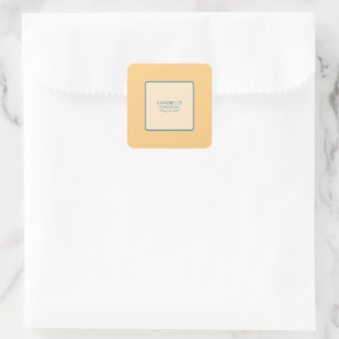 Modern Retro Coral and Green Square Sticker