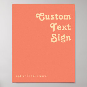 Modern Retro   Coral Cards and Gifts Custom Poster