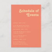 Modern Retro | Coral Schedule of Events