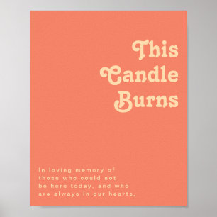 Modern Retro Coral This Candle Burns Poster