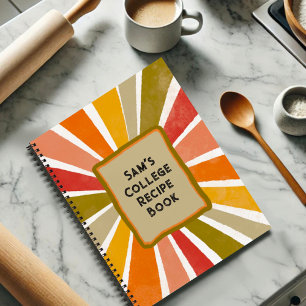 Modern Retro Custom Favourite College Recipe Book