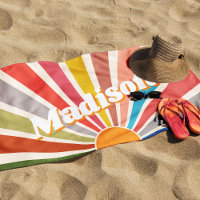 Modern Retro Custom Name Fun Vintage Rainbow