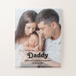 Modern Retro Daddy Custom Photo and Message Jigsaw Puzzle<br><div class="desc">Give daddy a memorable gift with this custom photo puzzle. Featuring a modern retro font,  customisable text for names. A great stocking stuffer,  father's day gift,  birthday or just because.</div>