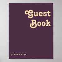 Modern Retro | Dark Purple Guest Book Sign