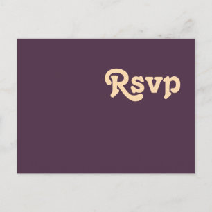 Modern Retro Dark Purple Menu Choice RSVP Postcard