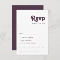 Modern Retro | Dark Purple Song Request RSVP Card