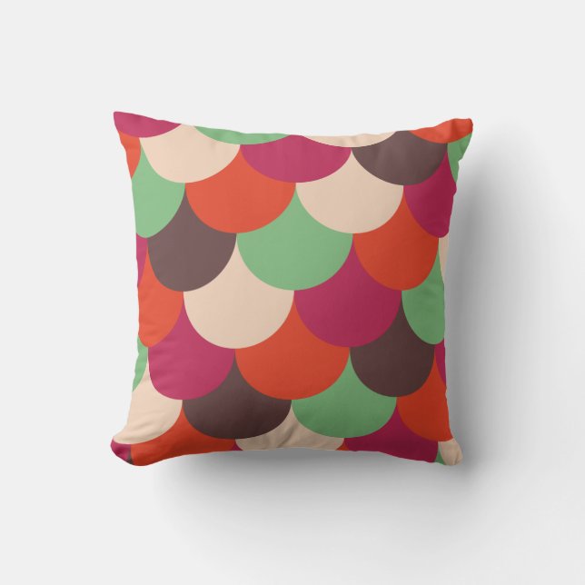 Modern Retro decorative pillow 70s 60s style (Front)