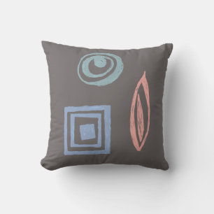 Modern Retro Design Blue Rose Gold Mint Pillow