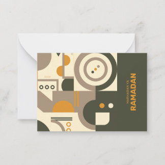 Modern Retro Earth Tone Geometric Eid Note Cards