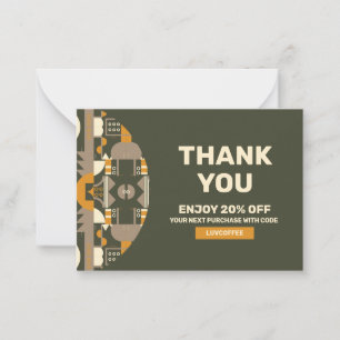 Modern Retro Earth Tone Geometric Note Cards
