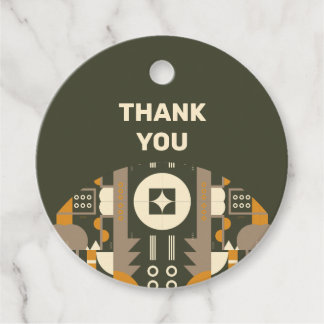 Modern Retro Earth Tone Geometric Price Tag