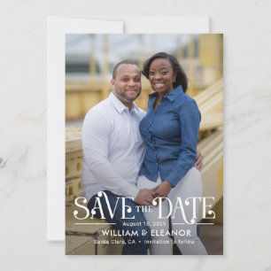 Modern Retro Editable Colour Save The Date Card