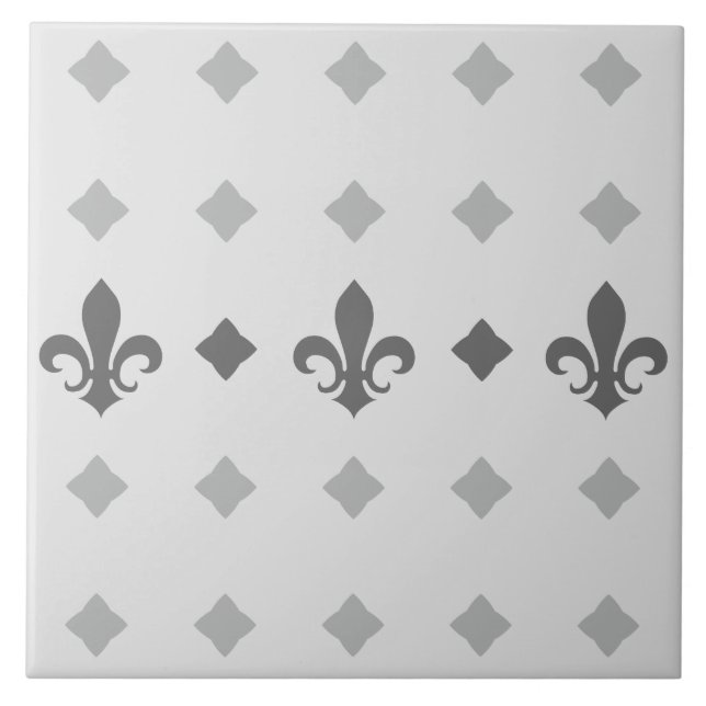 Modern Retro Elegant Tiles  Fleur De Lis Pattern (Front)